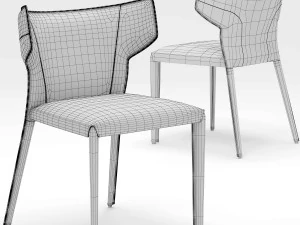 chair and table natuzzi pi greco omega 3D Model
