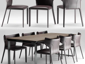 kursi dan meja natuzzi pi greco omega Model 3D