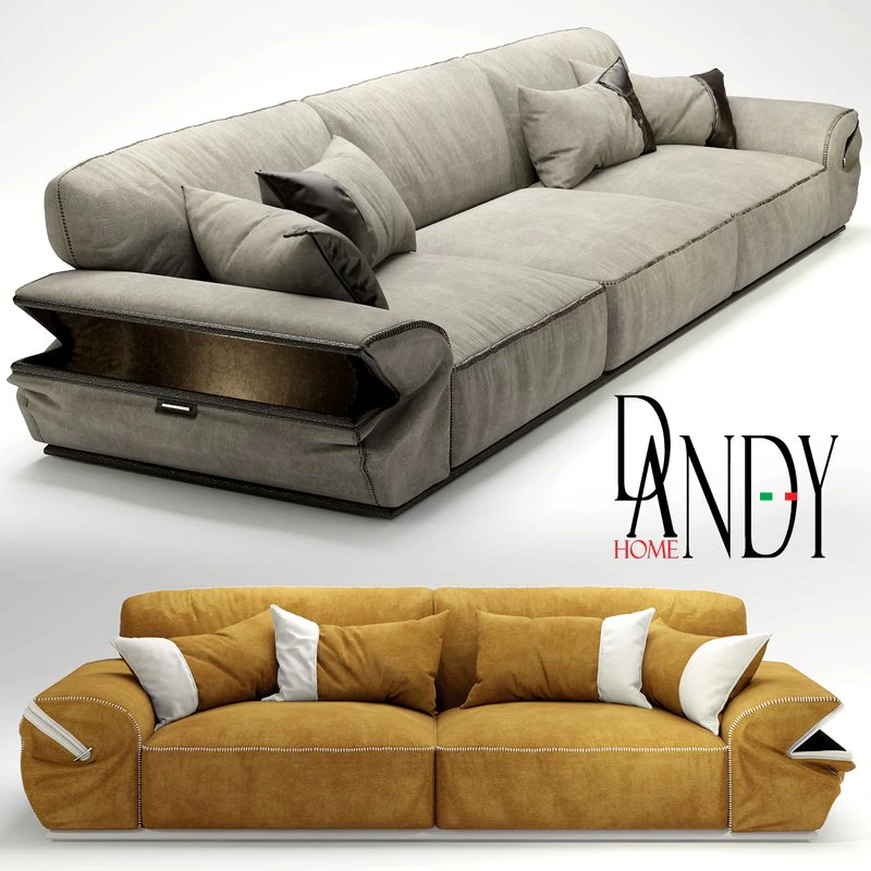 dandy sofa mod limousine 3D Model .c4d .max .obj .3ds .fbx .stl .blend 