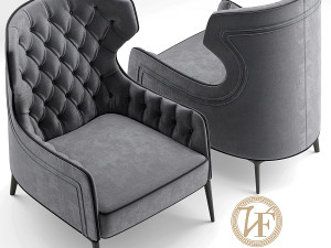armchair vittoria frigerio piola bergere 3D मॉडल