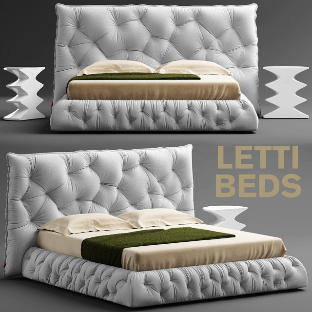 impunto bed pianca Model 3D .c4d .max .obj .3ds .fbx .stl .blend 