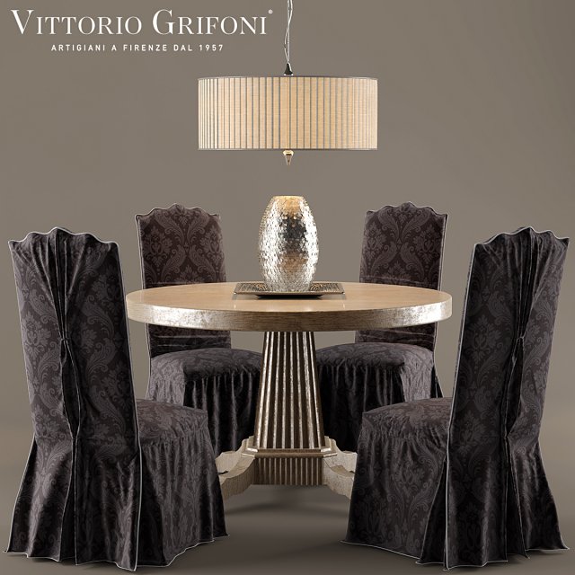 chair and table vittorio grifoni art 1017 3D 模型 .c4d .max .obj .3ds .fbx .stl .blend 