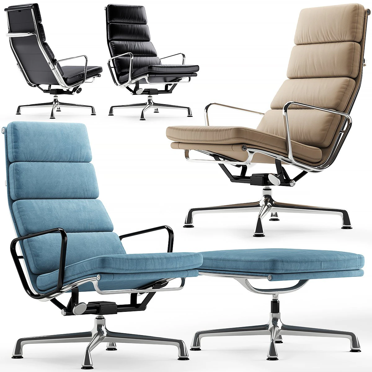 vitra soft pad chair 3D Model .c4d .max .obj .3ds .fbx .stl .blend 