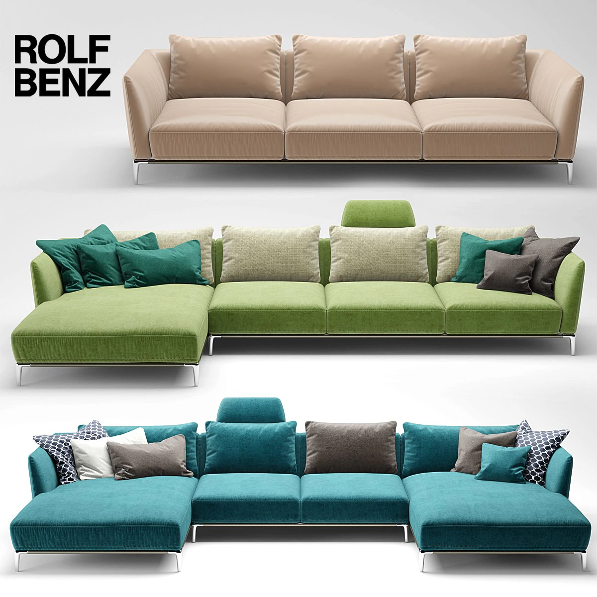 sofa rolf benz scala 3D Model .c4d .max .obj .3ds .fbx .stl .blend 