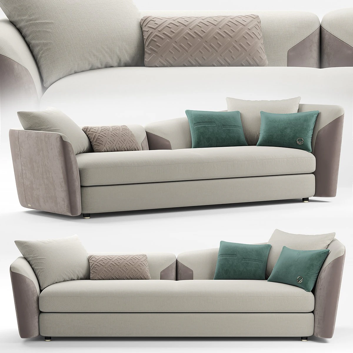 fendi casa ceasar sofa 3D Model .c4d .max .obj .3ds .fbx .stl .blend