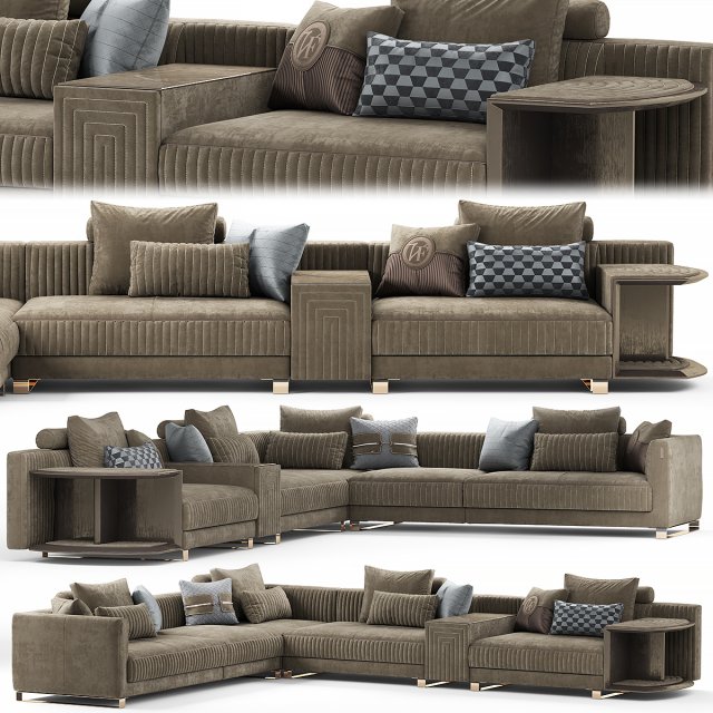 vittoria frigerio brandolini sofa 3D Model .c4d .max .obj .3ds .fbx .stl .blend 