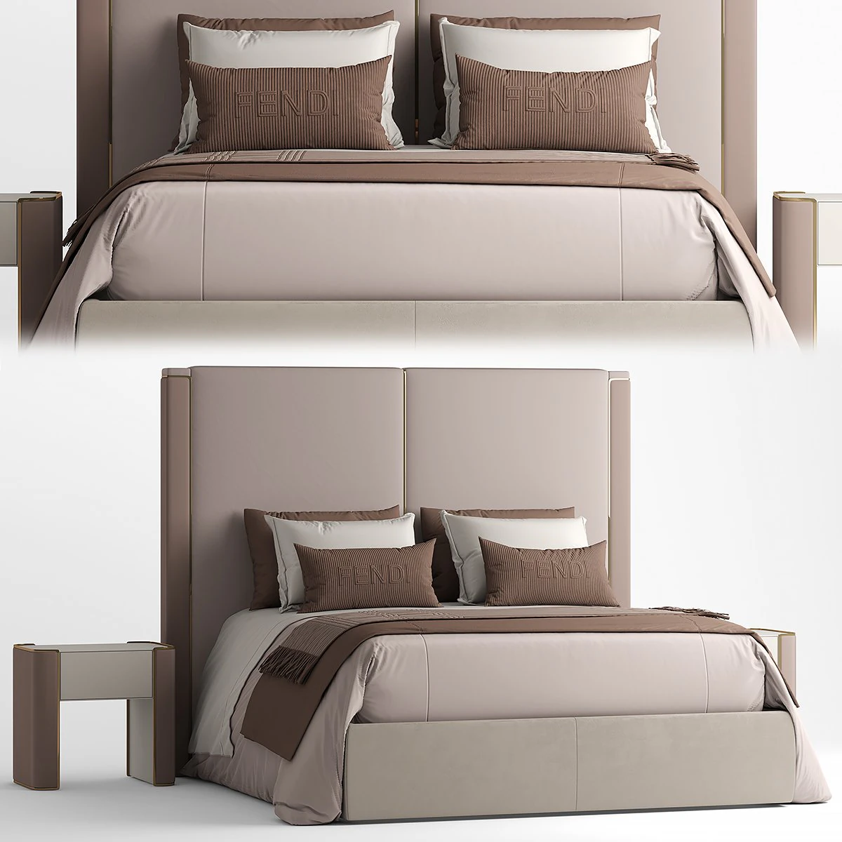 fendi icon bed 3D Model .c4d .max .obj .3ds .fbx .stl .blend 