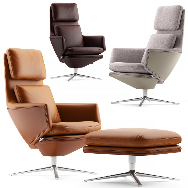 vitra grand relax 3D Model .c4d .max .obj .3ds .fbx .stl .blend 