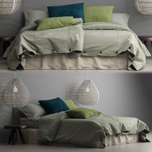 photorealistic bedding 3D Модель .c4d .max .obj .3ds .fbx .stl .blend 