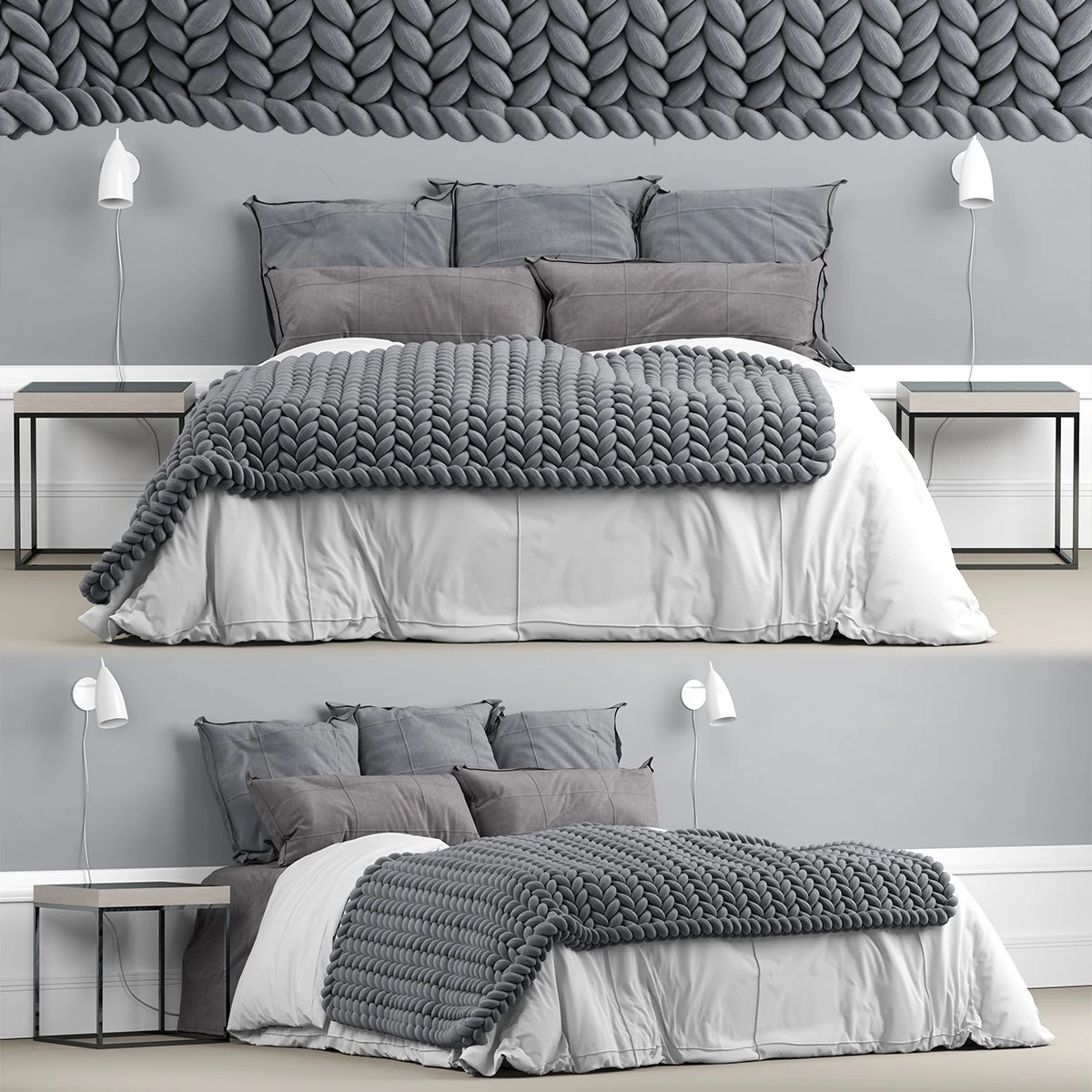 photorealistic bedding 3D Model .c4d .max .obj .3ds .fbx .stl .blend