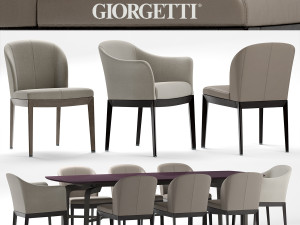 giorgetti normal chair and table 3D Model