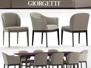 normalne krzesło i st&oacute;ł giorgetti Model 3D