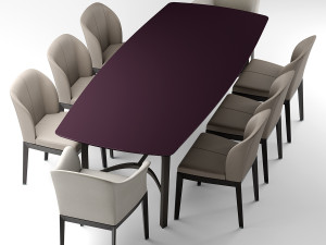 giorgetti normal chair and table 3D मॉडल