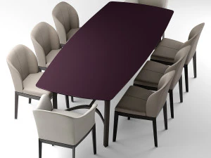 giorgetti normal chair and table 3D Model