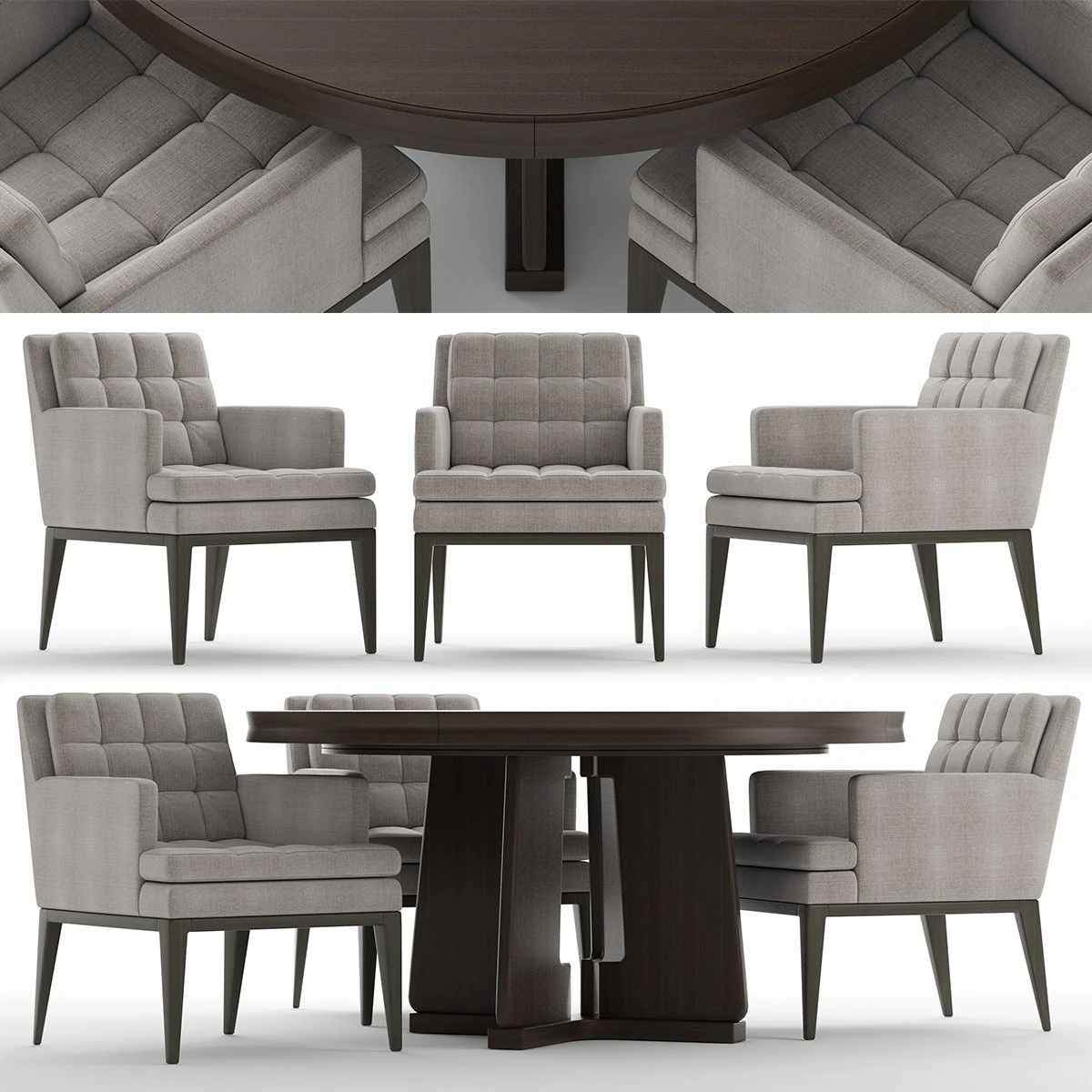 baker dining chair and table 3D Model .c4d .max .obj .3ds .fbx .stl .blend 