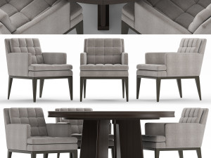 baker dining chair and table 3D Model