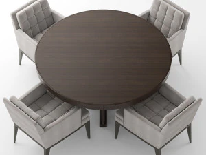 baker dining chair and table 3D Model
