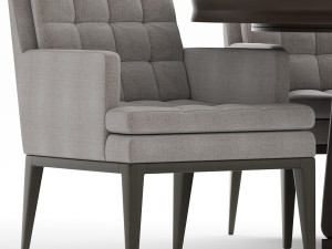 baker dining chair and table Modello 3D