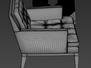baker dining chair and table Modello 3D