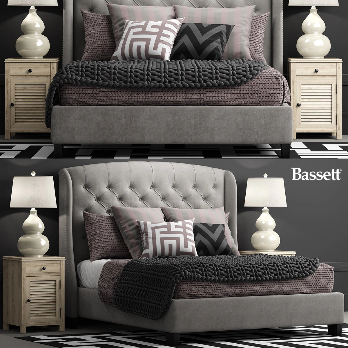 bassett arched queen bed 3D Model .c4d .max .obj .3ds .fbx .stl .blend