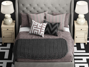 bassett arched queen bed Modèle 3D