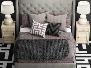 bassett arched queen bed 3D Model