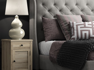 bassett arched queen bed Modèle 3D