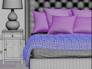 bassett arched queen bed 3D Model