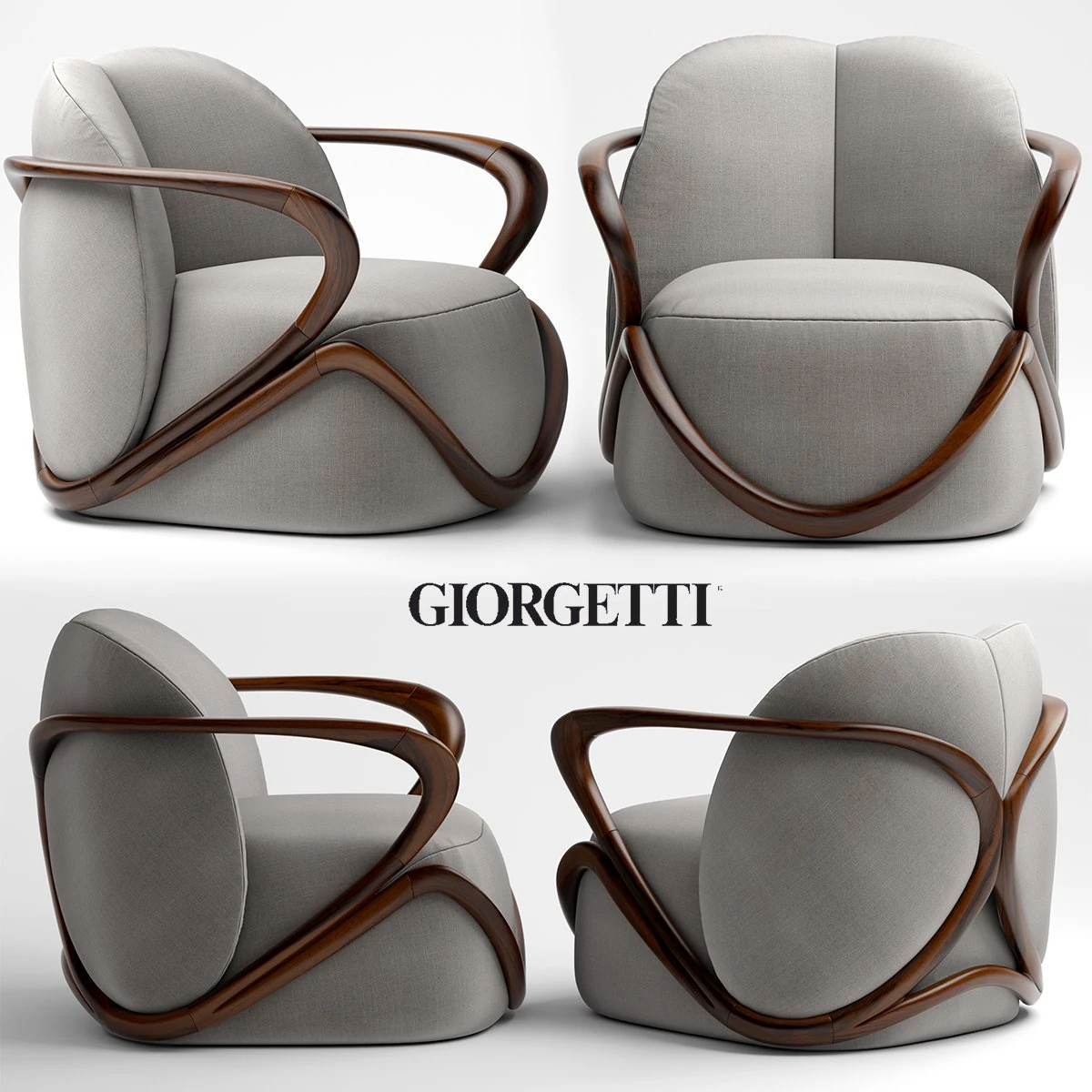 giorgetti hug 3D Model .c4d .max .obj .3ds .fbx .stl .blend 