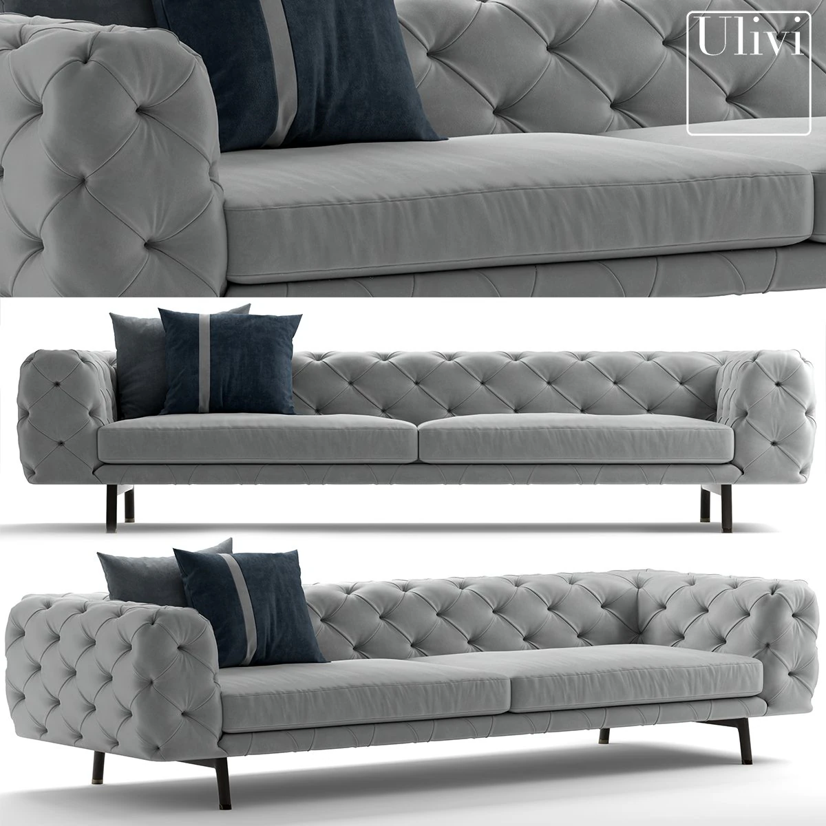 ulivi salotti daniel sofa 3D Model .c4d .max .obj .3ds .fbx .stl .blend