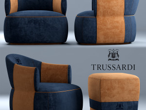 trussardi casa larzia armchair 3D Model