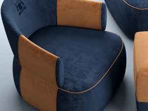 trussardi casa larzia armchair 3D 모델