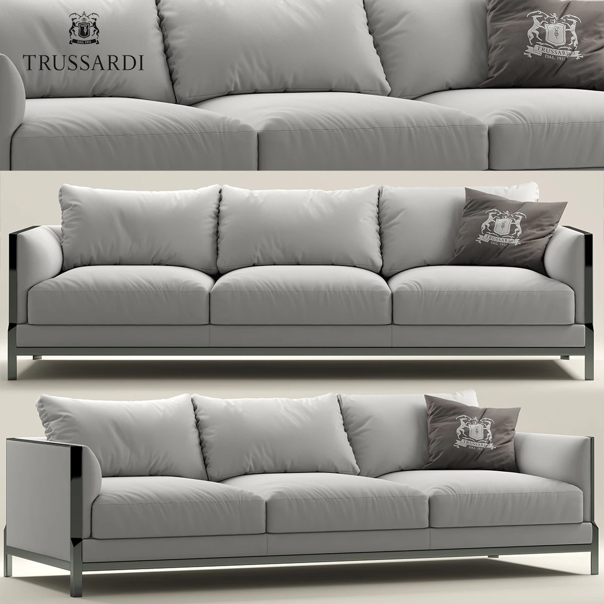 trussardi casa band sofa 3D Model .c4d .max .obj .3ds .fbx .stl .blend 