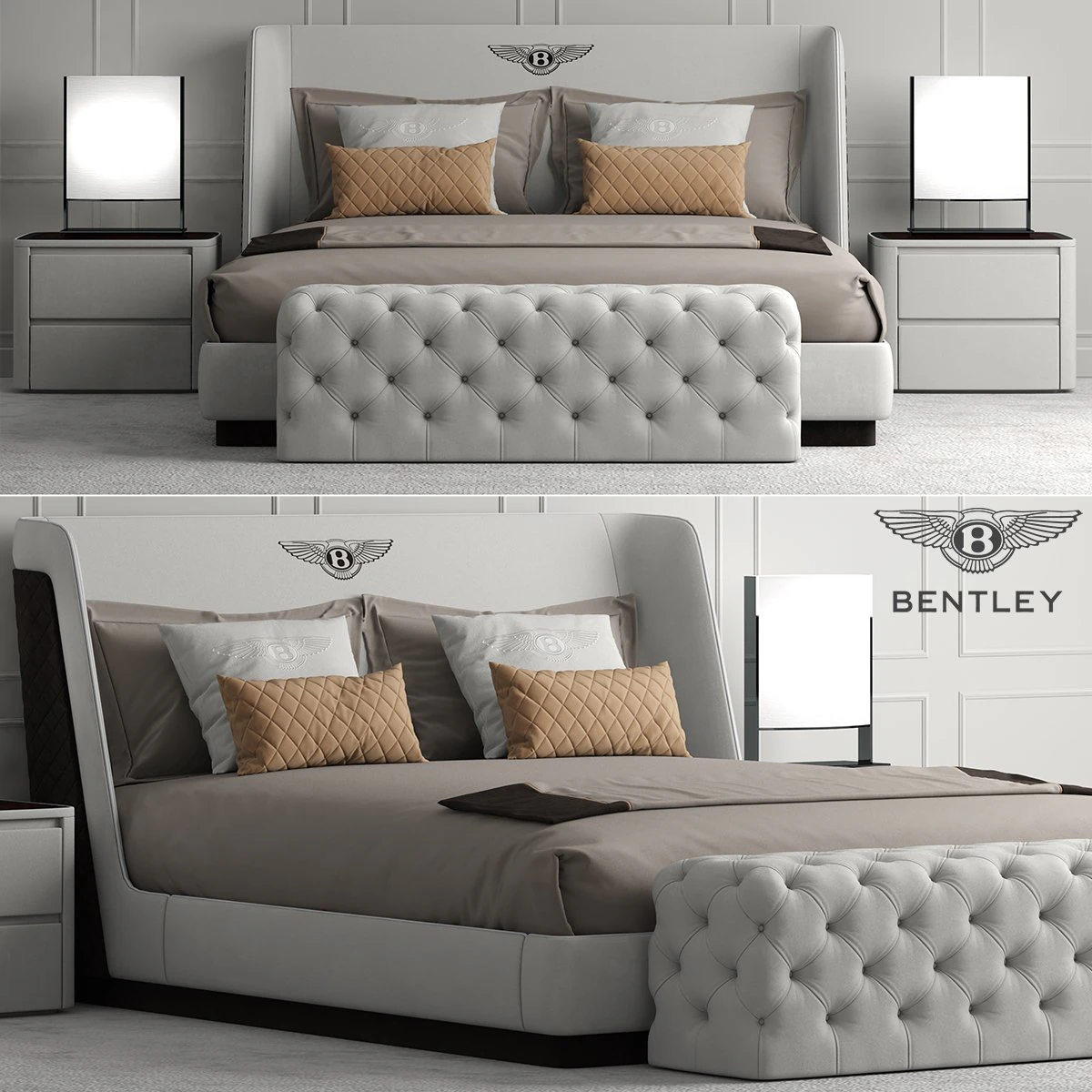 bentley home richmond bed 3D Model .c4d .max .obj .3ds .fbx .stl .blend 