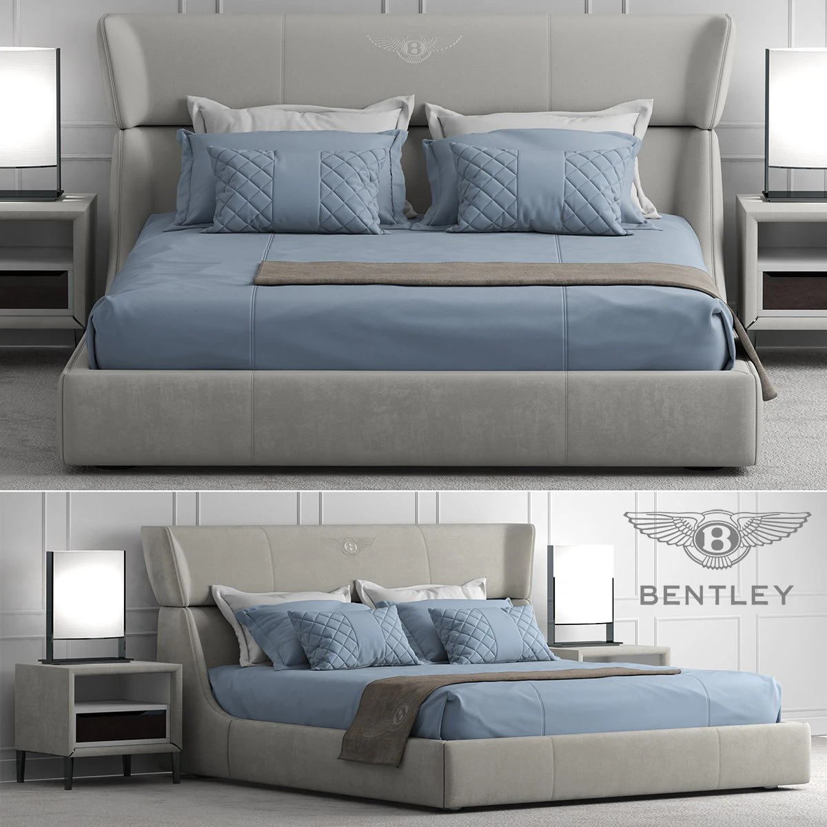 bentley home lancaster bed 3D Model .c4d .max .obj .3ds .fbx .stl .blend 