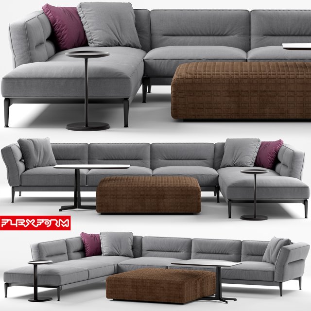 flexform adda sofa 3D Модель .c4d .max .obj .3ds .fbx .stl .blend 