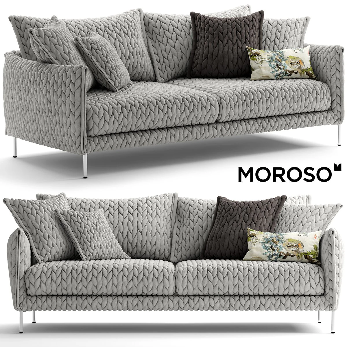 moroso gentry 105 two seater sofa 3D Model .c4d .max .obj .3ds .fbx .stl .blend
