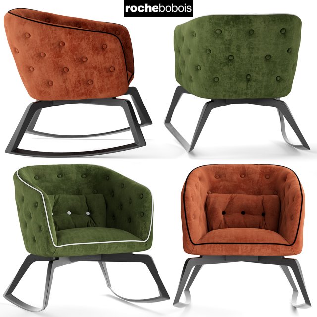 roche bobois quadrille rocking armchair Model 3D .c4d .max .obj .3ds .fbx .stl .blend 