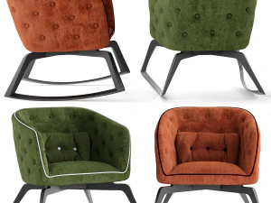 poltrona a dondolo quadriglia roche bobois Modello 3D