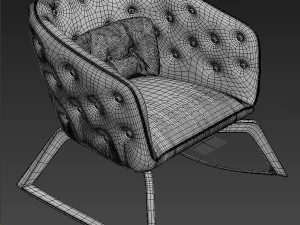 roche bobois quadrille rocking armchair 3D Model