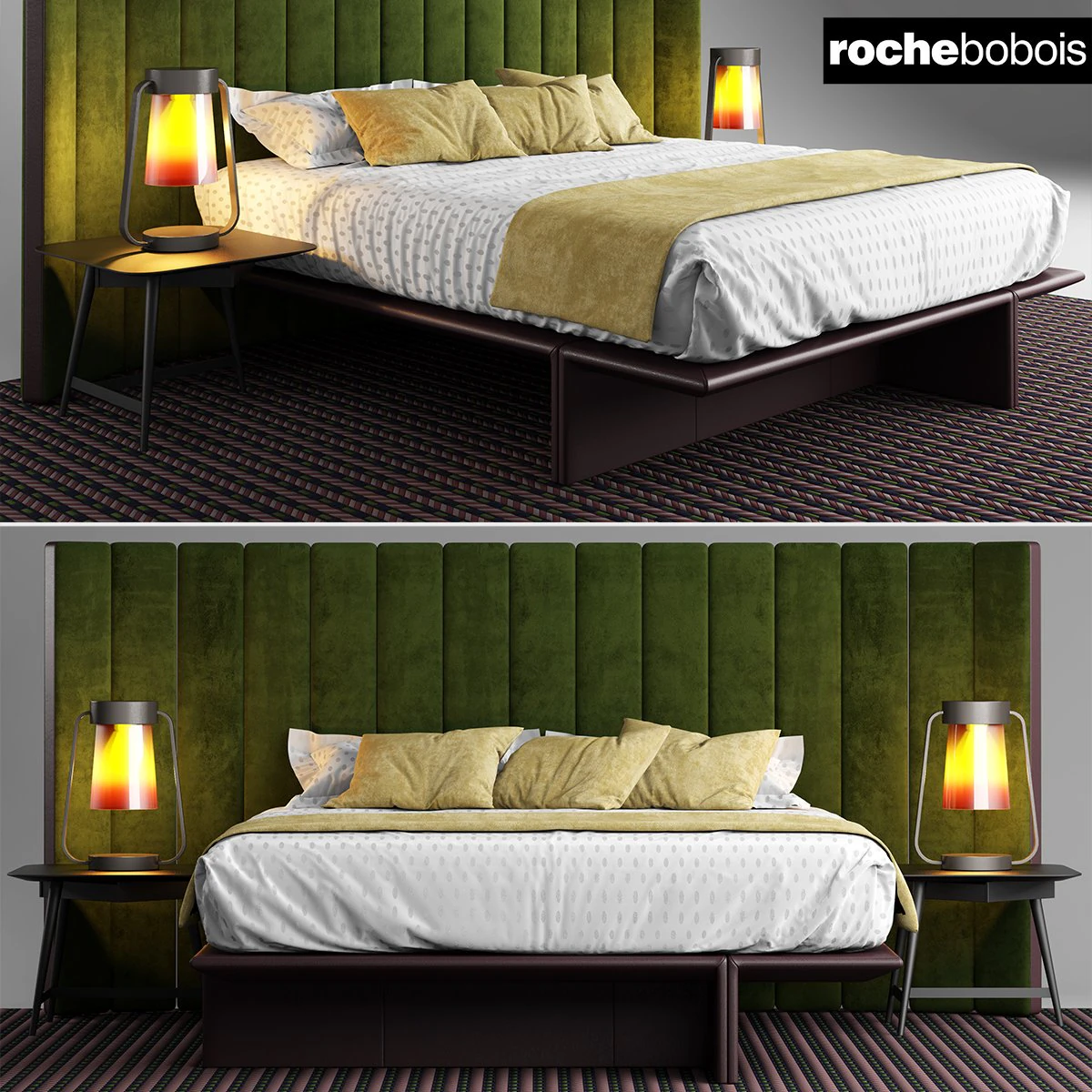 roche bobois backstage bed 3D Model .c4d .max .obj .3ds .fbx .stl .blend 