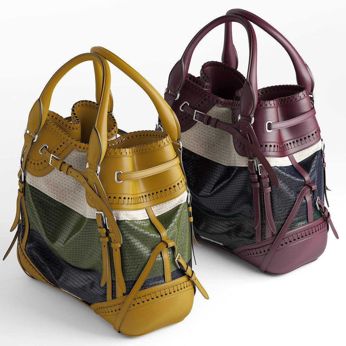 burberry whipstitch bag Modelo 3D