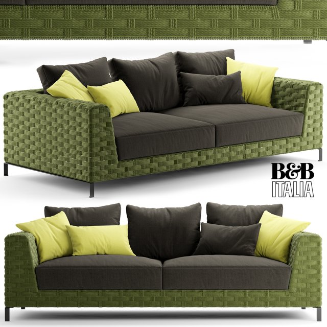 bebitalia ray outdoor natural sofa 3D मॉडल .c4d .max .obj .3ds .fbx .stl .blend 