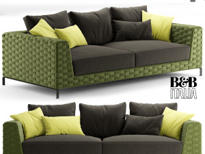 bebitalia ray outdoor natural sofa 3D Модель