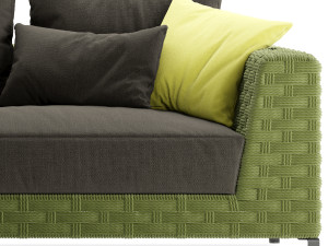 bebitalia ray outdoor natural sofa 3D मॉडल