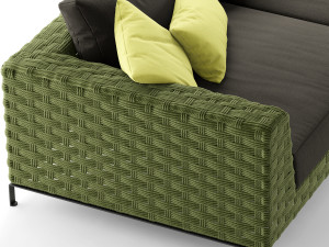 bebitalia ray outdoor natural sofa 3D मॉडल
