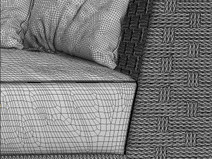 bebitalia ray outdoor natural sofa 3D मॉडल