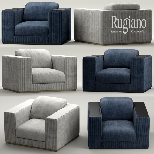 rugiano vogue armchair 3D Модель .c4d .max .obj .3ds .fbx .stl .blend 
