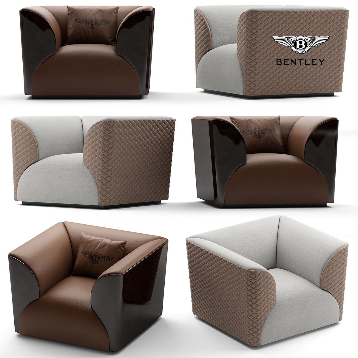bentley home winston chair 3D Model .c4d .max .obj .3ds .fbx .stl .blend