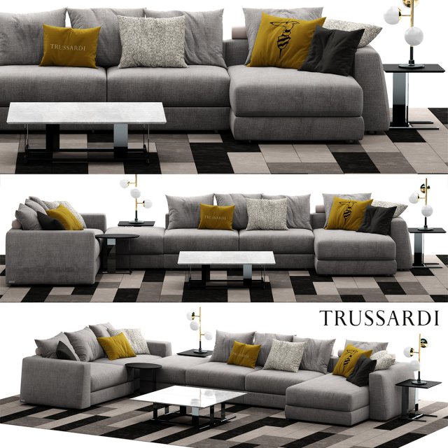 trussardi liam sofa Modello 3D .c4d .max .obj .3ds .fbx .stl .blend 